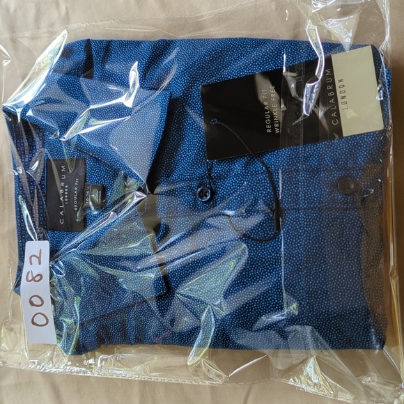 NEW CALABRUM LINDON Blue Dress Shirt Classic Style, New With Tags, Beautiful!!? - Picture 12 of 12
